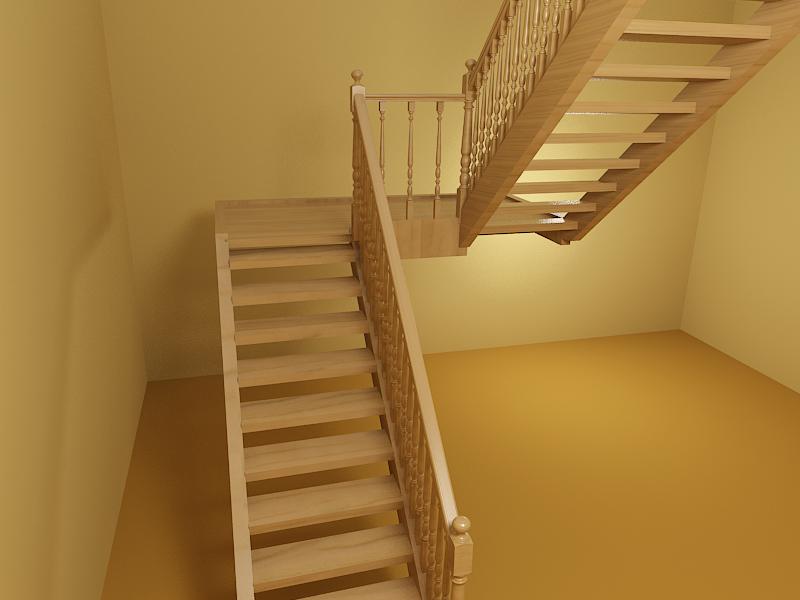 4 - Лестница поворотная двухмаршевая через площадку на 180 градусов