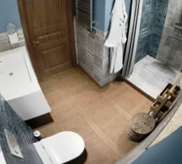 дизайн проект ванной комнаты с санузлом